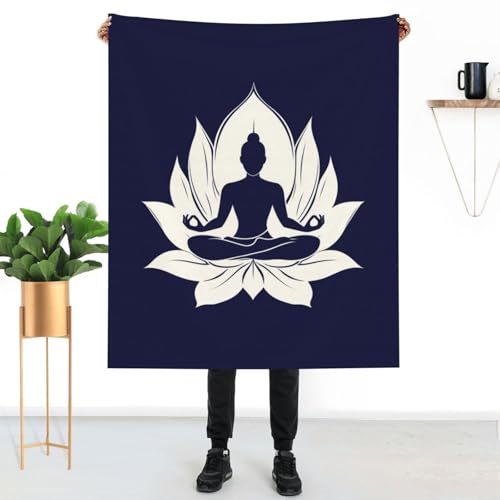 Buddha Meditation Flower Ultra Soft Throw Blankets Cozy Lightweight Blanket for Sofa Bed 60"X50"8