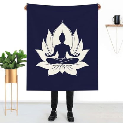 Buddha Meditation Flower Ultra Soft Throw Blankets Cozy Lightweight Blanket for Sofa Bed 60"X50"8
