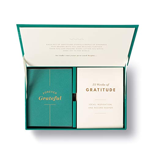 A Year of Gratitude Card Kit by Compendium - A Gratitude Note Card Kit to Inspire 52 Weeks of Giving Thanks - color: Green & Cream: A Year of Gratitude