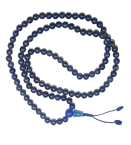 Agan Traders Authentic 108 Mala Beads Necklace – Tibetan Prayer Japamala – Meditation Necklace for Yoga Healing – Gemstone Mala Beads with Tassel for Men & Women