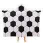 Soccer Ball White and Black Large Size Comfortable Hooded Blanket, Warm Blanket 50"x60" - color: Soccer Ball White and Black, size: 50"x60"