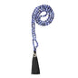 COAI OM Charm Hand Knotted Tassel 108 Mala Beads Necklace - color: Faceted Sodalite, size: 8mm