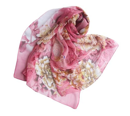 Pokeedioty Scarfs for Women Lightweight Fashion Scarves Elegant Floral Pattern Sheer Scarfs Sunscreen Shawls Wraps - color: P 094