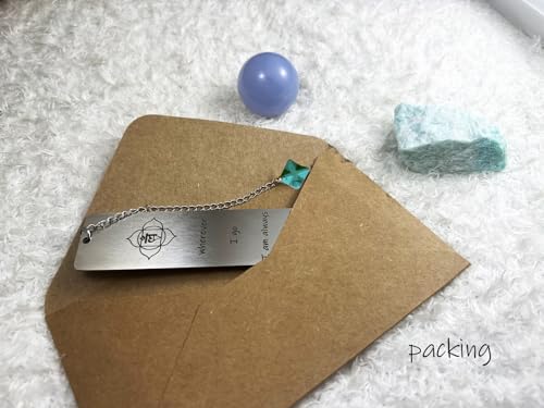 Throat Chakra Stainless Steel Bookmark - Turquoise Merkaba & Self-Expression Quote, Collectible 7-Chakra Set for Energy Healing, Creativity & Spiritual Gifting (Chakra 5) - color: Chakra 5