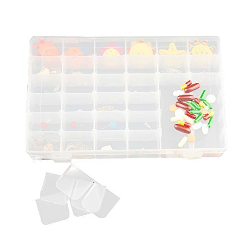 36 Grids Clear Plastic Jewelry Box Organizer Storage Container with Removable Dividers