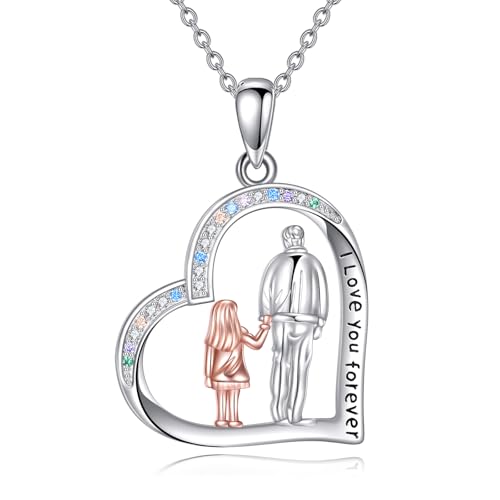 YFN Daughter Gifts from Dad 925 Sterling Silver Daughters Heart Necklace Birthday Christmas - color: Silver-Daughter Necklace Jewelry