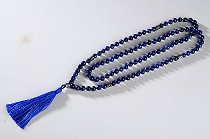 mala Beads Necklace for Women Man, mala Bracelet, Prayer Beads Necklace - color: lapis lazuli
