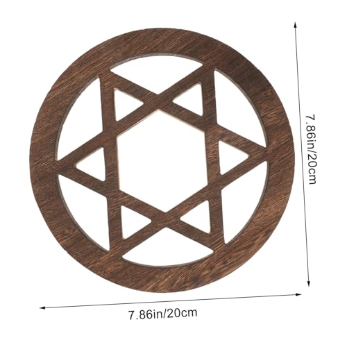 Homoyoyo Hand Carved Wooden Altar Tiles - Rustic Round for Astrology - 20x20cm Decor