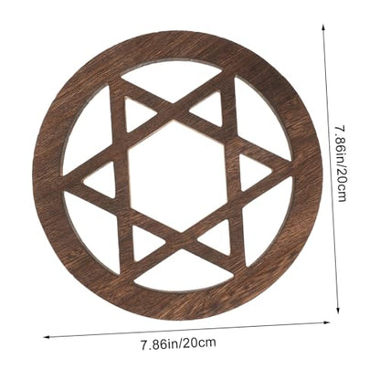 Homoyoyo Hand Carved Wooden Altar Tiles - Rustic Round for Astrology - 20x20cm Decor