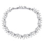 14K White/Yellow Gold Plated 4mm Cubic Zirconia Elephant Bracelet for Women Cute Animal CZ Link Chain Bracelet with Fold Over Clasp Jewelry Gift（6.5 Inch+1Inch） - color: White Gold Plated