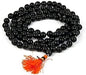 Rudraksh Mala, Natural Himalayan Genuine Original Rudraksha Rosary - style: Crystal Balck Stone Jaap Mala