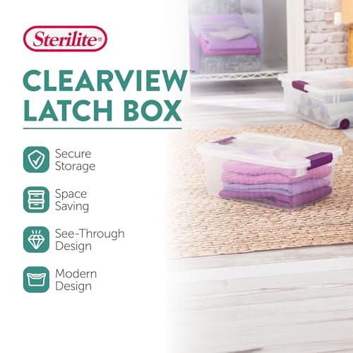 Sterilite 24-Pack ClearView Latch Box, Stackable Storage Organizer Bins for Home, 15 Quart - size: 24 Pack, style: 15 Quart