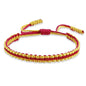 COLORFUL BLING Tibetan Buddhist Bracelets for Women Men Handmade Braided Rope String Lucky Protection Wristbands Prayer Family Couple Jewelry - color: rose yellow