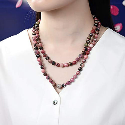 mala Beads Necklace for Women Man, mala Bracelet, Prayer Beads Necklace - color: rhodonite no tassel