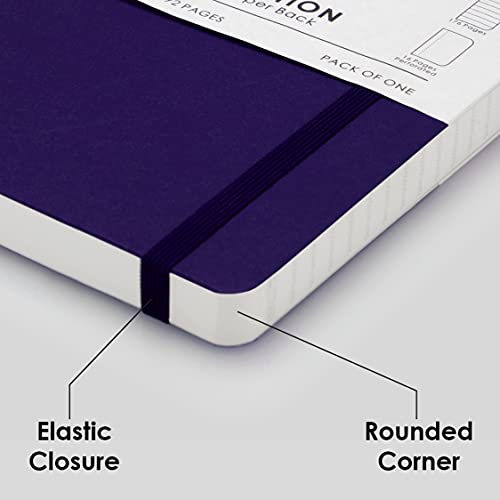 myPAPERCLIP Limited Edition A5 Ruled Notebook | 192 Pages, 100 GSM, Soft Cover, A5 (5.83 × 8.27 in) | Flat Lay | Bookmark & Elastic Closure | Aubergine - color: Aubergine, style: Ruled