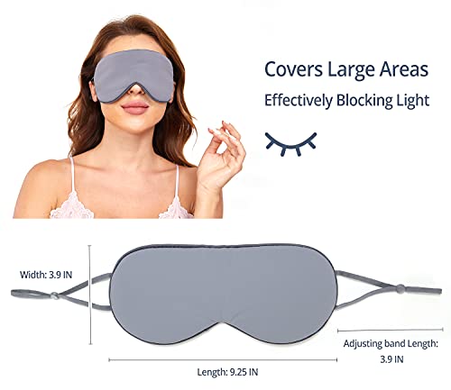 Sleeping Mask 2 Pack, Warm, Cool Double-Sided Use of Sleep Mask, Super Soft Blindfold with Adjustable Strap, Block Out Light, Comfort Sleep Eye Mask for Travel Meditation Nap - color: Dark Gray/Light Gray + Purple/Pink