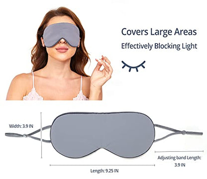 Sleeping Mask 2 Pack, Warm, Cool Double-Sided Use of Sleep Mask, Super Soft Blindfold with Adjustable Strap, Block Out Light, Comfort Sleep Eye Mask for Travel Meditation Nap - color: Dark Gray/Light Gray + Purple/Pink