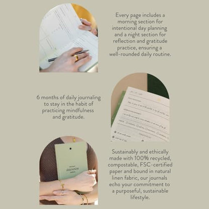 Mantra® Brand - The Daily Intention Journal® - Eco-Friendly and Plastic-Free - Inspirational Gratitude Motivation Reflection Manifestation Mindfulness Daily Journal