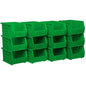 Akro-Mils 30237 AkroBins Plastic Storage Bins, Space-Saving Stackable Bins for Garage, Pantry, Craft Organization, 9" x 6" x 5", Green, 12-Pack - color: Green
