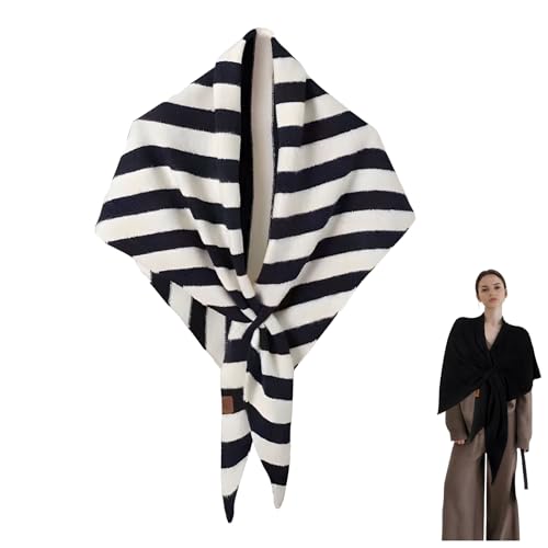 Women's Solid Color Shawl Pashmina Shawl Wraps Cashmere Feel Blanket Scarves Fashion Scarf for Women Gifts - color: Navy Blue
