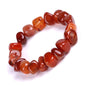 HZHRony Healing Crystal Stone Beads Bracelet Irregular Gemstone Beaded Bracelets For Women and Men Anxiety Relief Yoga Bracelet Jewelry Gifts 7 Inch - color: Red Agate