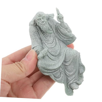 TOYANDONA Decorative Buddha Figurine for Zen Gardens Sandstone Monk Statue for Fish Tanks Bonsai Landscape Ornament Tranquil Outdoor Decor Sandstone Craft