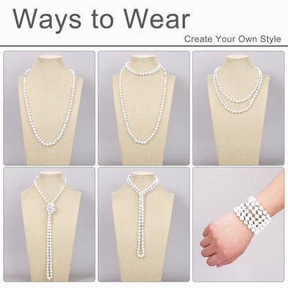 Beaded Necklace Hand Knotted for Woman - color: White Howlite