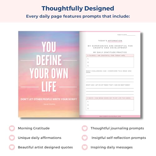 Gratitude Journal For Women - Guided Daily Journals For Self Care , Health , Wellness , Discovery , Mindfulness , With Personal Reflection Prompts , Positive Quotes & Affirmations - color: Blue Suede