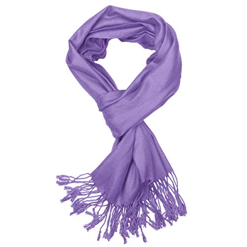 Falari Women's Soft Solid Color Pashmina Shawl Wrap Scarf, for Wedding, Bridesmaid Gifts, Evening Dress - color: Lavender