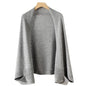 WaJuemy Shrug Sweater Shawl Wraps for Women Soft Cashmere Ponchos Sweater Cardigan Casual Open Front Top Cape Shawls - color: 14 M Grey