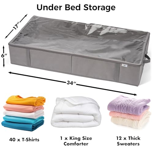 Closet Organizers and Storage - Maximize Space with Under Bed Storage Containers & Clothes Storage - Ideal Closet Organizer, Toy Storage Organizer & Underbed Storage (Black, 4 Pack)