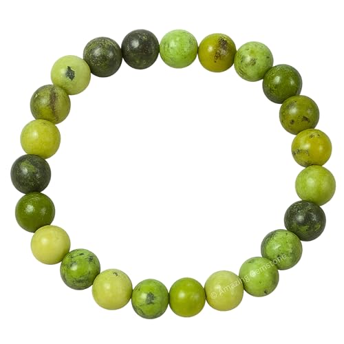 Amazing Gemstone Crystal Bracelet for Women Men's Gifts - Protection Healing Crystal Bracelet - 8mm Gemstone Beaded Stretchable Bracelet Pulseras Para Hombres Mujer Stocking Stuffers Mothers Day Gift (Chrysoprase) - color: Chrysoprase