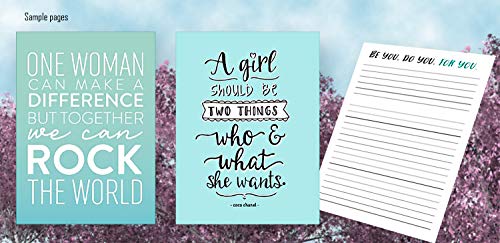 Eccolo Notebook Journal for Women, Writing Journal, Guided Journal with Empowering Quotes and Art by Women, Flexi Cover, Lay Flat Design, Lined Journal, 256 Pages (Pink, 6x8 inches)