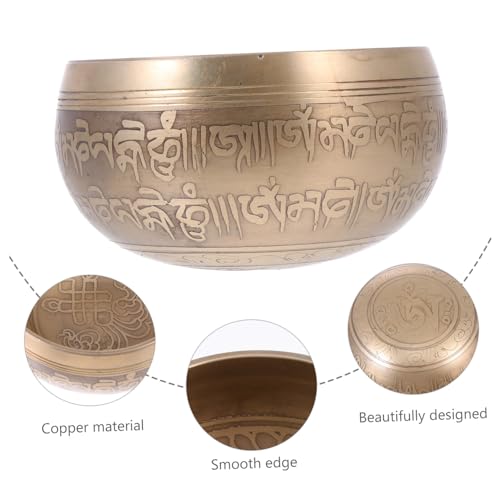Handmade Singing Bowl Set Meditation Tool with Mallet and Gasket for Yoga Relaxation Music Therapy Portable Lightweight Sound Bowl for Mindfulness and Chakra Healing