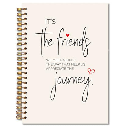 JINYO Gifts for Friends Notebook, Friendship Gifts for Women Friends Journal, BFF Bestie Soul Sister Gift for Women Spiral Notebook 5.5x8.3 Inch - color: white Friendship Notebook