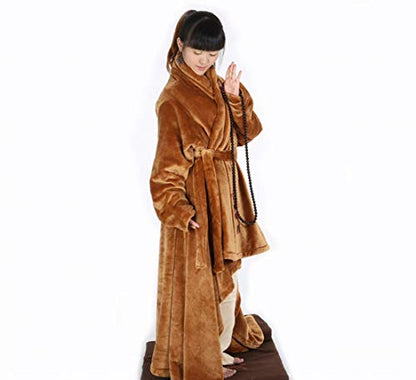 ZanYing Unisex Thickened Warm Flannel Meditation Cloak Yoga Shawls