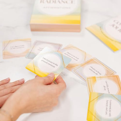 Affirmation Cards for Women with Guided Journal – 52 Positive Affirmations Cards, Wooden Stand & Daily Reflection Workbook, Mindfulness Cards for Desk, Self Care and Motivational Gift Set
