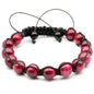 ElisaJewelryArt - Natural Black Onyx Beaded Bracelet Genuine Gemstone Strenght Crystal Macrame Bracelet Unisex Bracelet - color: Pink Tiger Eye, size: WOMEN