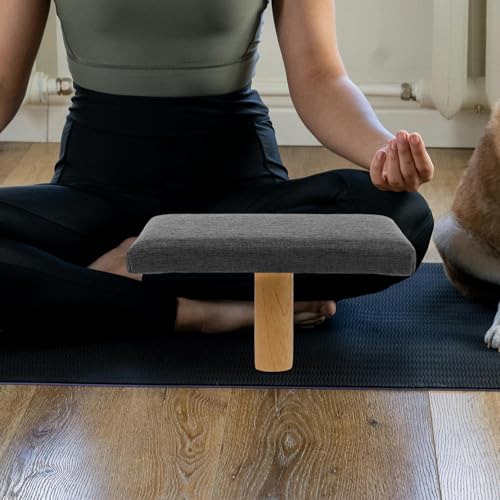 Portable Stool with Cushion Height Adaptable Bench for Adults Balance Seat for Prayer and Floor Sitting Support in Grey