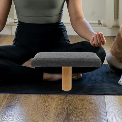 Portable Stool with Cushion Height Adaptable Bench for Adults Balance Seat for Prayer and Floor Sitting Support in Grey
