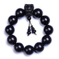 Zen Dear Unisex Natural Ebony Wood Buddhist Prayer Bead Necklace Bracelet Tibetan Prayer Mala Beaded Black - style: 20mm 12beads Long's Head