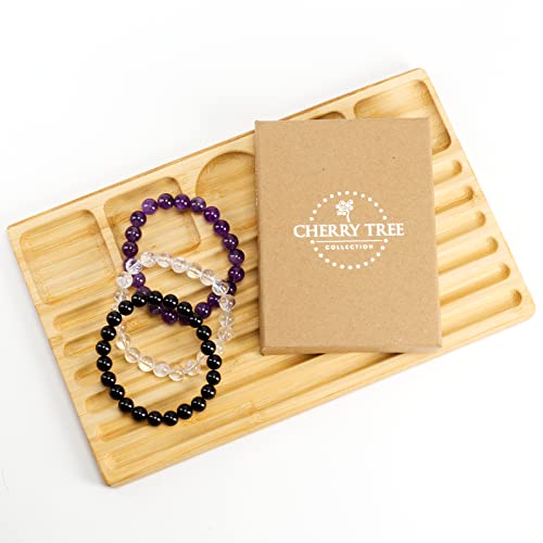 Cherry Tree Collection - Small, Medium, Large Sizes - Gemstone Beaded Bracelets For Women and Men - 8mm Round Beads - color: Protection, size: Small