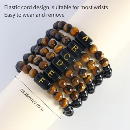 Beaded Bracelets For Women Stone Bracelets For Women Agate Stone Bracelet Natural Bracelet Stone Of Peace Handmade Yoga Stretch Elastic Bracelet - color: Tiger eye- D