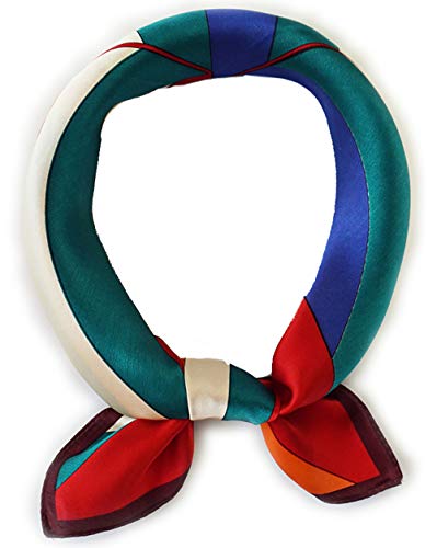 ANDANTINO 100% Mulberry Silk Scarf -21” Lightweight Square Neckerchief – Breathable Digital Printed Scarves with Gift Packed - color: Assorted Colors