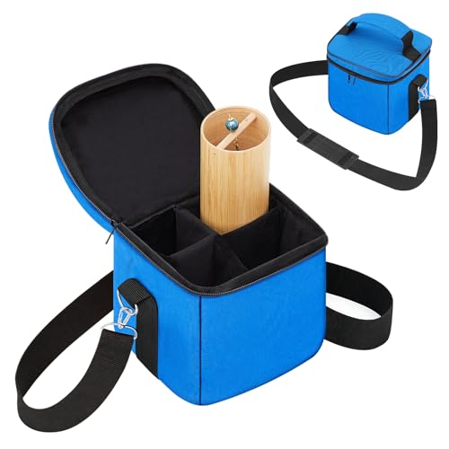Universal Chimes Case Bag Hold up to 4 Chimes Accessory for Sound Healing Meditation Toolkit Protective Carrying Transport Travel Gig Bag for Wind Chime (Not Included), 8x8x8 Inch (Blue) - color: Blue