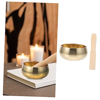 TOYANDONA 1set Handmade Sound Bowl for Yoga Meditation with Mallet Bowl for Mindfulness Practice Portable Meditation Accessory for Home Temple and Travel - size: 8x8x5cm