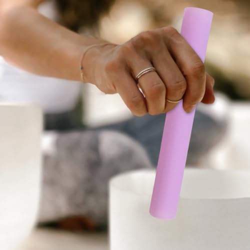 Singing Bowl Mallet Purple Acrylic Rubber Striker Mallet for Playing Quartz Crystal Singing Bowl with Bundle Pocket - color: Purple