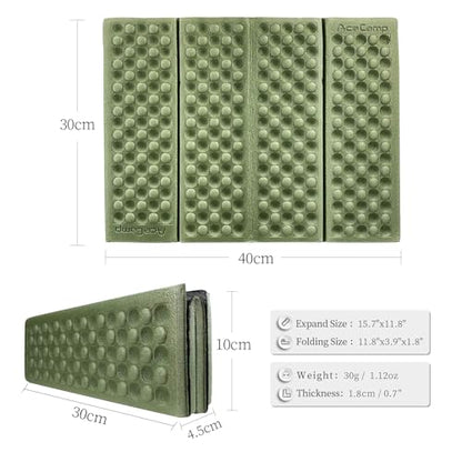 AceCamp 3940 Portable Lightweight Mini Waterproof Folding Mat, Foam Sitting Pad for Outdoor Activities, Foldable Kneeling and Seat Cushion for Comfort, Red