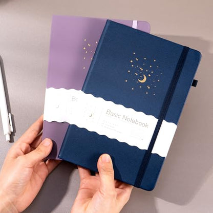 CAGIE Blue& Purple Journal Notebooks for Work, 2 Pack 192 Pages Lined Journaling Notebook, Hardcover Journals for Women Men Writing Gifts, 5.7" x 8.3" - color: 00 Blue Purple