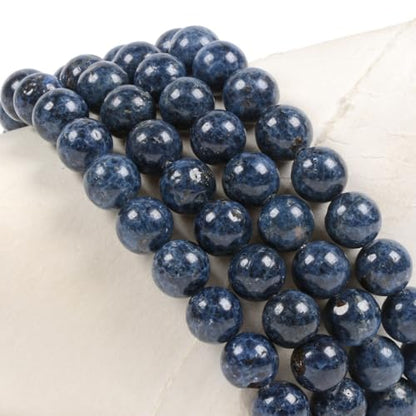Justinstones Gem Semi Precious Gemstone 8mm Round Beads Stretch Bracelet 7 Inch Unisex - color: Blue Scorzalite Spinel